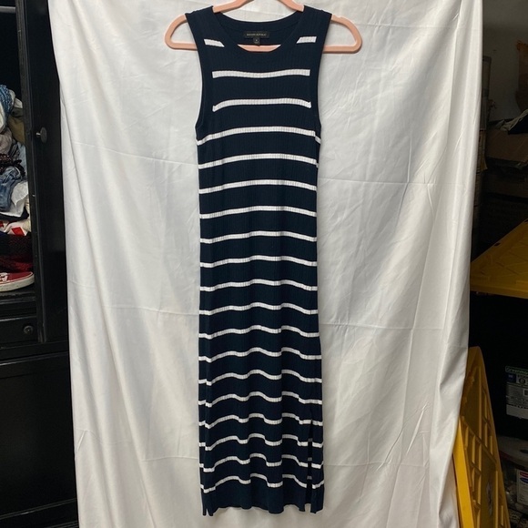 Banana Republic striped navy white rubber long tank dress sz small - Picture 3 of 6